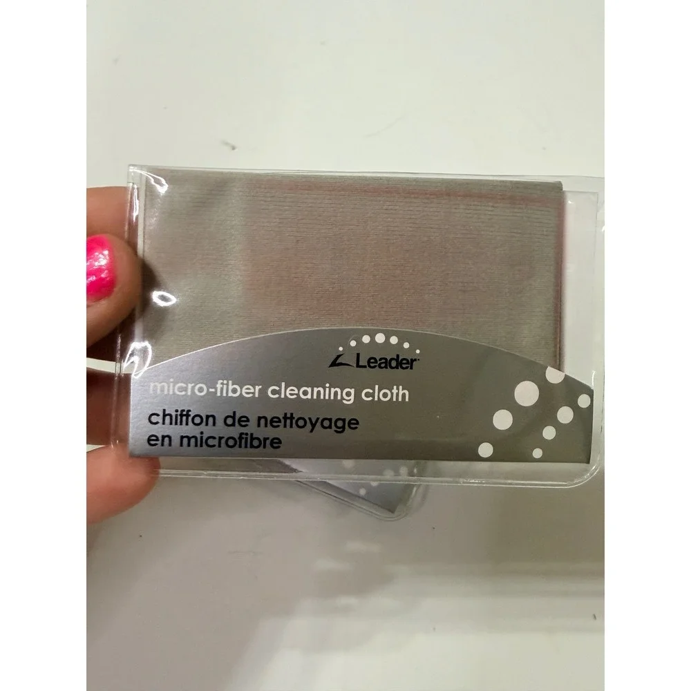 Lot of 6 Leader Microfiber Lens Cleaning Cloths Gray for Glasses Screens Hilco